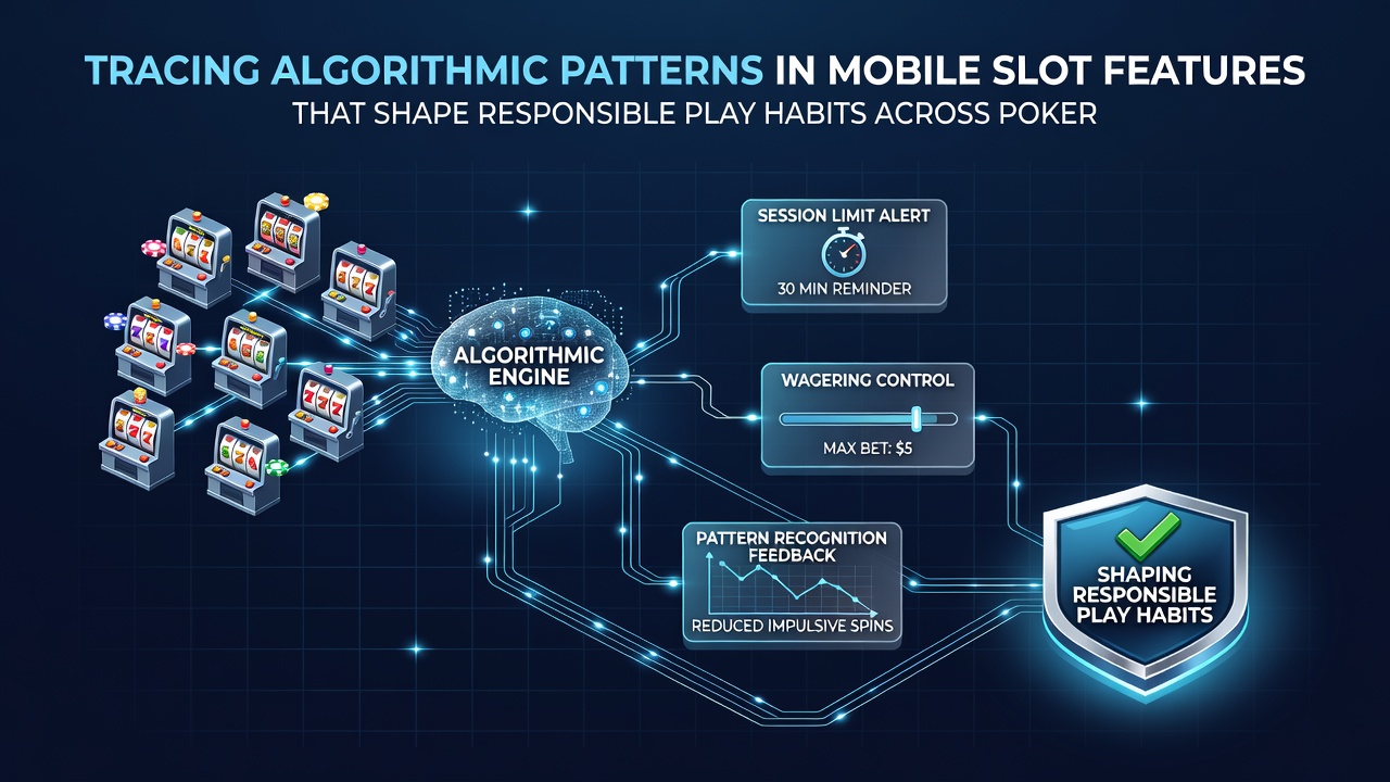 Data visualization of algorithmic patterns linking mobile slot features to responsible play across poker and roulette sessions